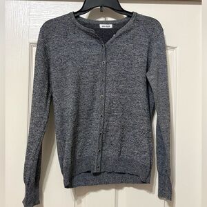 Elegant Gray Button-Up Cardigan